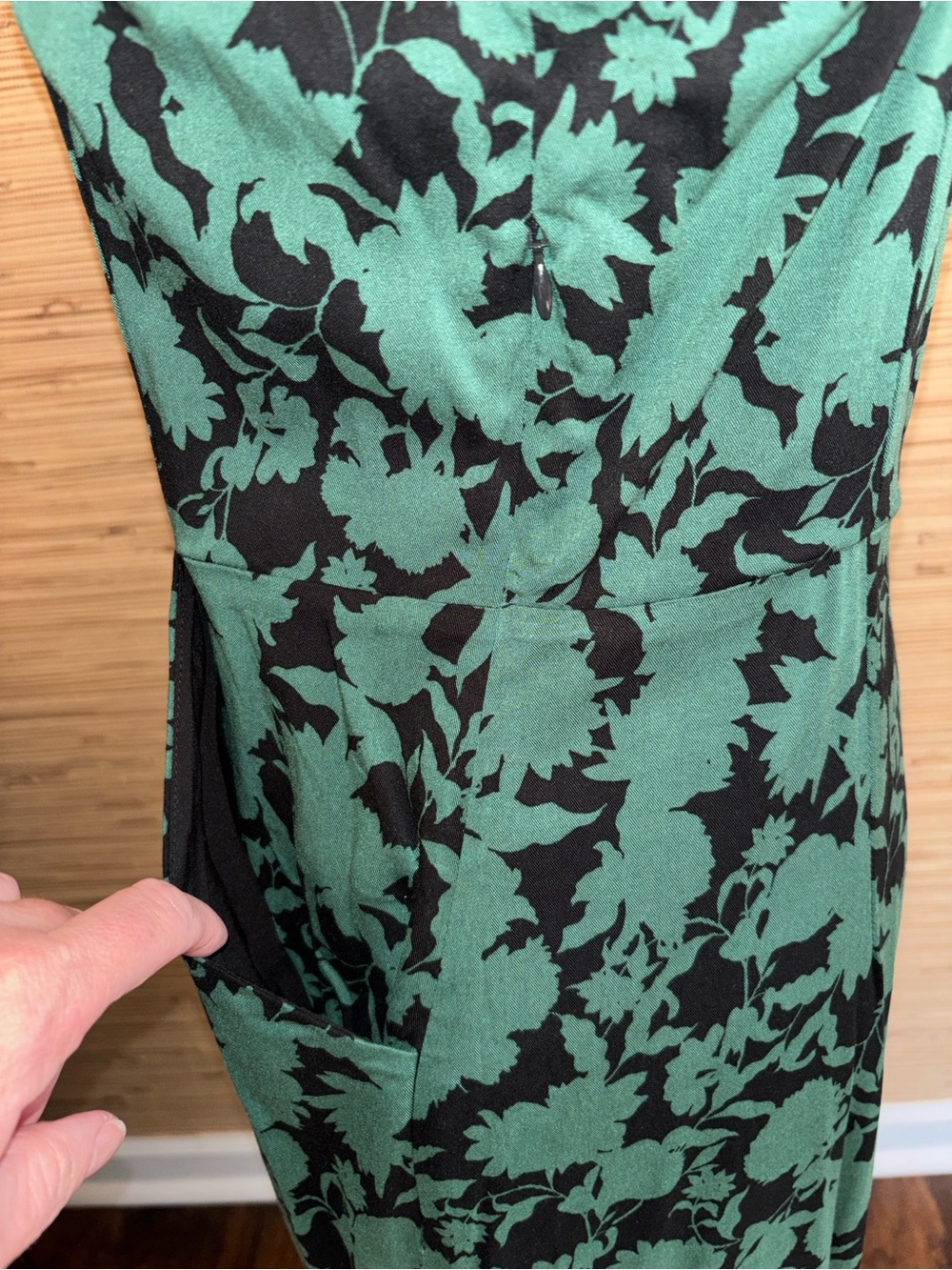41 Hawthorn Green Floral Sheath Midi Dress green black Square Neck size 10 nwt! - Picture 4 of 15